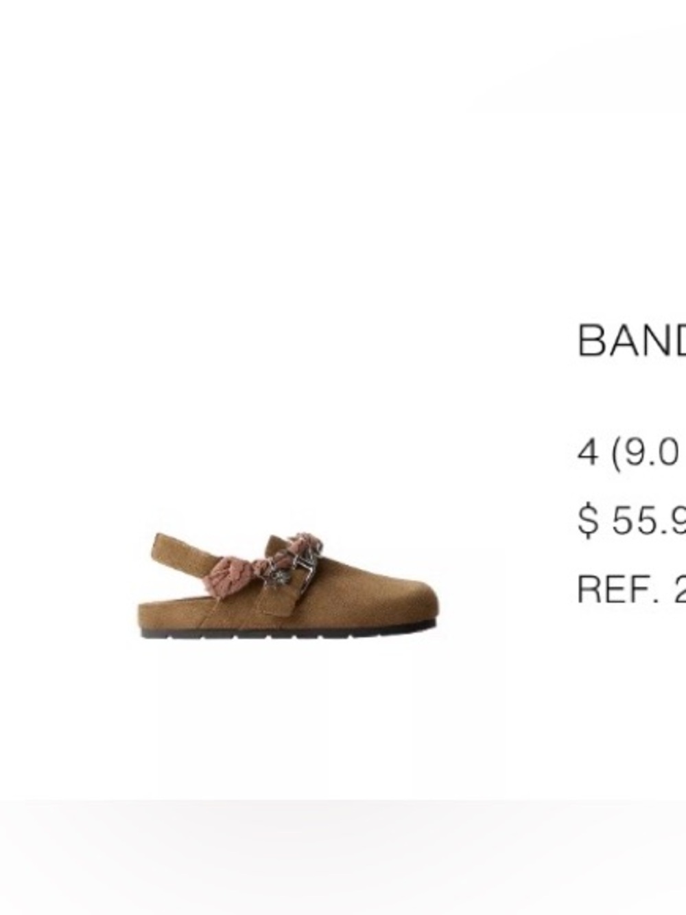 Zara Kids Tan Slingback Clog with Pom Detail